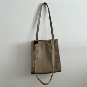 Dexter Beige Textured shoulder tote purse with detail on strap and inside pocket